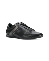 schwarze Leder niedrige Sneakers von BOSS HUGO BOSS