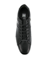 schwarze Leder niedrige Sneakers von BOSS HUGO BOSS