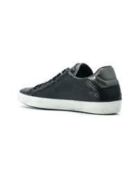 schwarze Leder niedrige Sneakers von Zadig & Voltaire