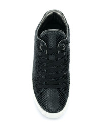 schwarze Leder niedrige Sneakers von Zadig & Voltaire