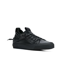 schwarze Leder niedrige Sneakers von Bruno Bordese