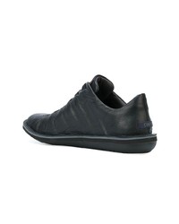 schwarze Leder niedrige Sneakers von Camper