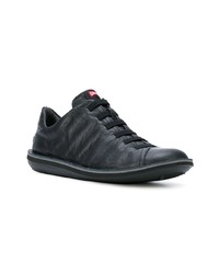 schwarze Leder niedrige Sneakers von Camper