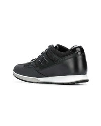 schwarze Leder niedrige Sneakers von Hogan