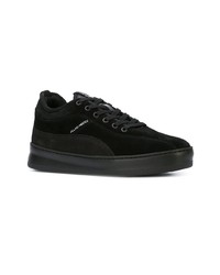 schwarze Leder niedrige Sneakers von Filling Pieces