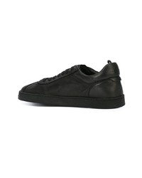 schwarze Leder niedrige Sneakers von Officine Creative