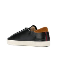 schwarze Leder niedrige Sneakers von D.A.T.E