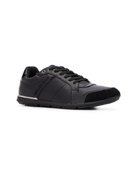 schwarze Leder niedrige Sneakers von Versace Jeans