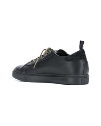 schwarze Leder niedrige Sneakers von Low Brand