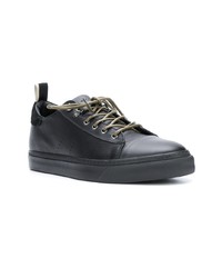 schwarze Leder niedrige Sneakers von Low Brand