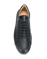 schwarze Leder niedrige Sneakers von Jil Sander