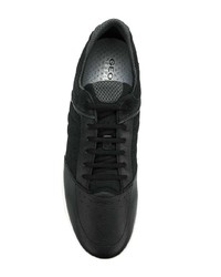 schwarze Leder niedrige Sneakers von Geox