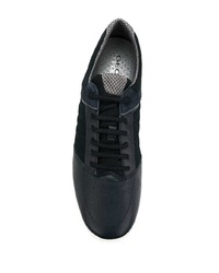 schwarze Leder niedrige Sneakers von Geox