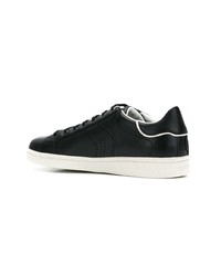 schwarze Leder niedrige Sneakers von Geox