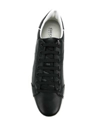 schwarze Leder niedrige Sneakers von Geox