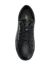 schwarze Leder niedrige Sneakers von Versace Jeans