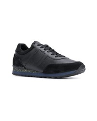 schwarze Leder niedrige Sneakers von Trussardi Jeans