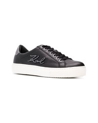 schwarze Leder niedrige Sneakers von Karl Lagerfeld