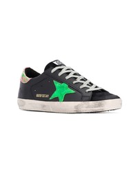 schwarze Leder niedrige Sneakers von Golden Goose Deluxe Brand