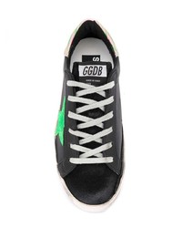 schwarze Leder niedrige Sneakers von Golden Goose Deluxe Brand