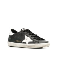 schwarze Leder niedrige Sneakers von Golden Goose Deluxe Brand