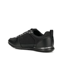 schwarze Leder niedrige Sneakers von Versace Jeans