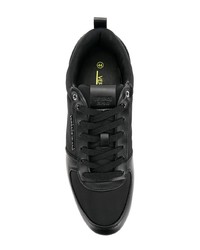 schwarze Leder niedrige Sneakers von Versace Jeans