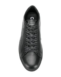 schwarze Leder niedrige Sneakers von Leather Crown