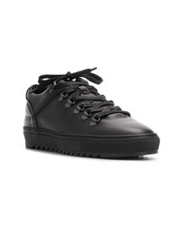 schwarze Leder niedrige Sneakers von Filling Pieces