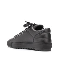 schwarze Leder niedrige Sneakers von Filling Pieces