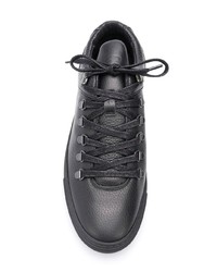 schwarze Leder niedrige Sneakers von Filling Pieces