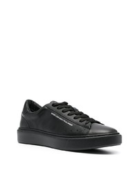 schwarze Leder niedrige Sneakers von MSGM