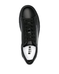 schwarze Leder niedrige Sneakers von MSGM