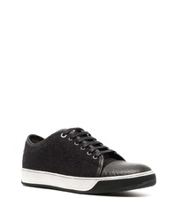 schwarze Leder niedrige Sneakers von Lanvin