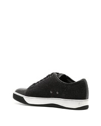 schwarze Leder niedrige Sneakers von Lanvin