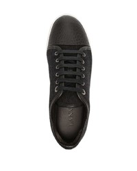 schwarze Leder niedrige Sneakers von Lanvin