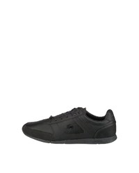 schwarze Leder niedrige Sneakers von Lacoste