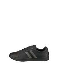 schwarze Leder niedrige Sneakers von Lacoste