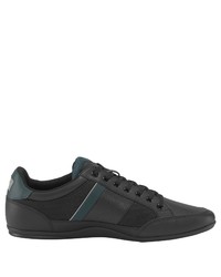 schwarze Leder niedrige Sneakers von Lacoste