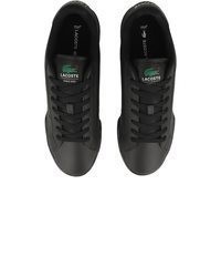 schwarze Leder niedrige Sneakers von Lacoste