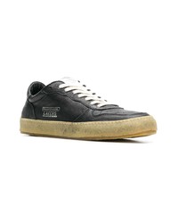 schwarze Leder niedrige Sneakers von Philippe Model