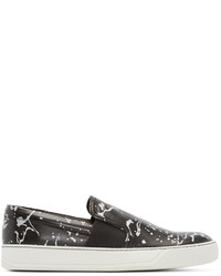 schwarze Leder niedrige Sneakers von Lanvin