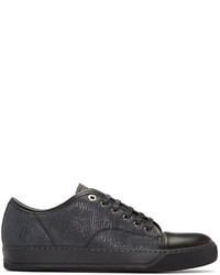 schwarze Leder niedrige Sneakers von Lanvin