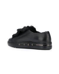 schwarze Leder niedrige Sneakers von Baldinini