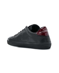 schwarze Leder niedrige Sneakers von Leather Crown