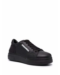 schwarze Leder niedrige Sneakers von DSQUARED2