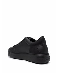 schwarze Leder niedrige Sneakers von DSQUARED2