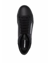 schwarze Leder niedrige Sneakers von DSQUARED2