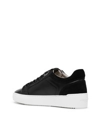 schwarze Leder niedrige Sneakers von Android Homme