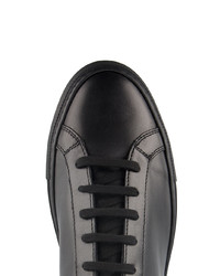 schwarze Leder niedrige Sneakers von Common Projects